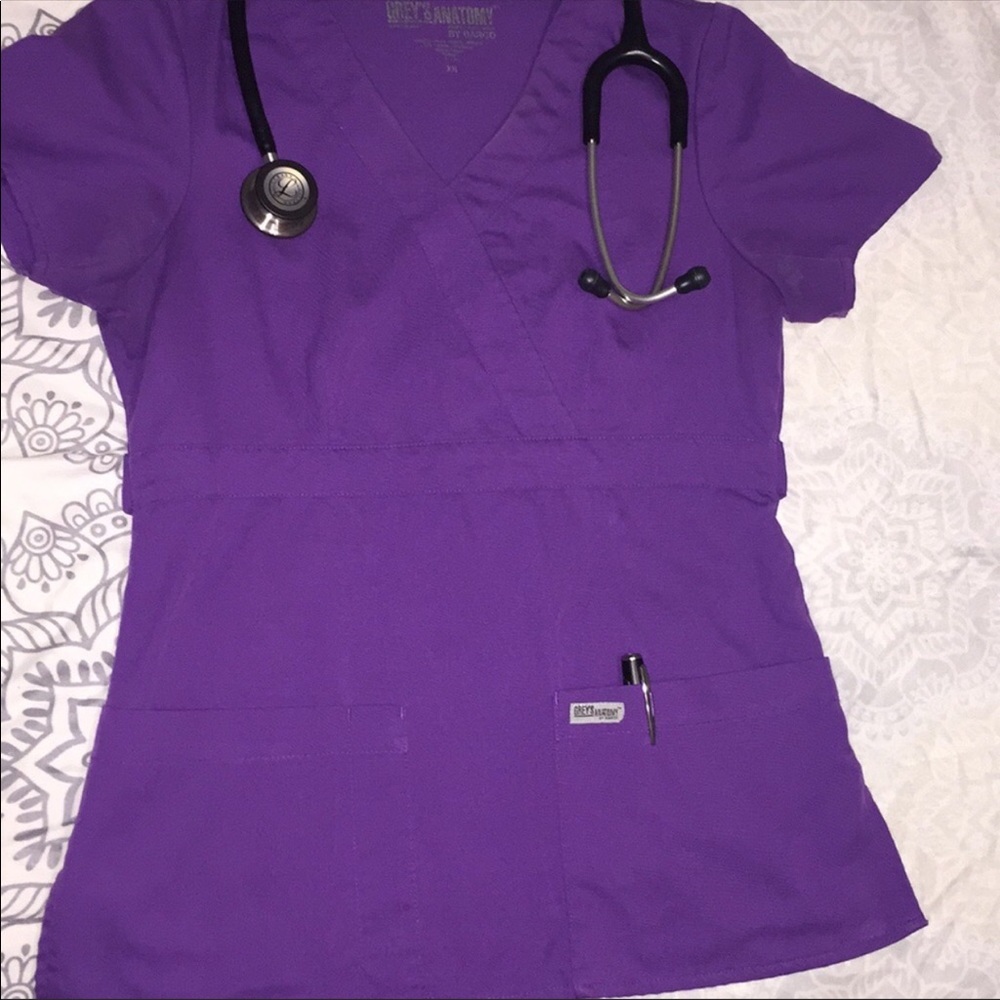 Grey’s Anatomy purple mock scrub top xs